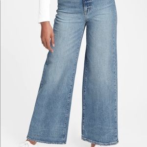 Gap NWT denim wide leg sky high tall jeans women 29/8T